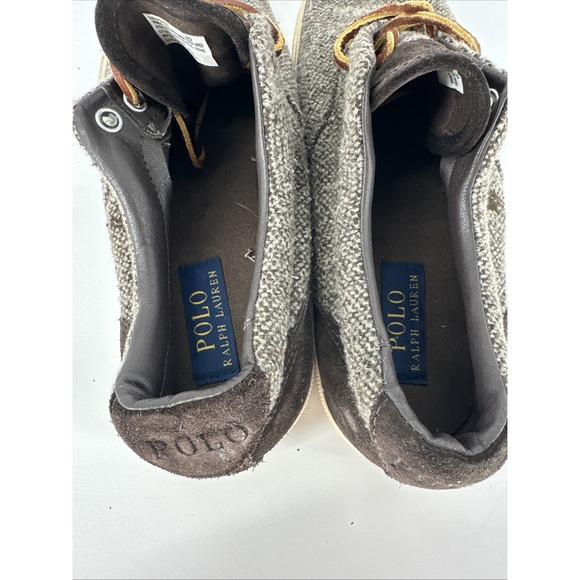 Men's 9 D POLO Ralph Lauren Vaughn Donegal Wool Tweed & Suede Casual Sneakers - Picture 4 of 10